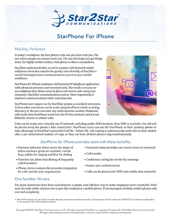 Star2Star Softphone App - Mobile Softphone for iOS 