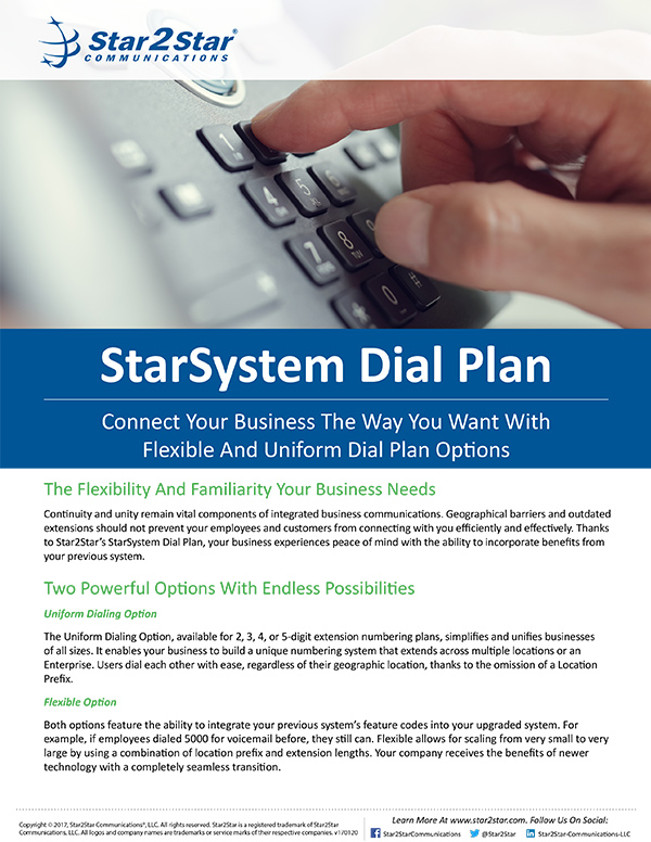StarSystem® Dial Plan